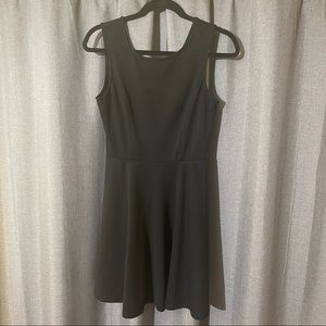 Plain black skater dress